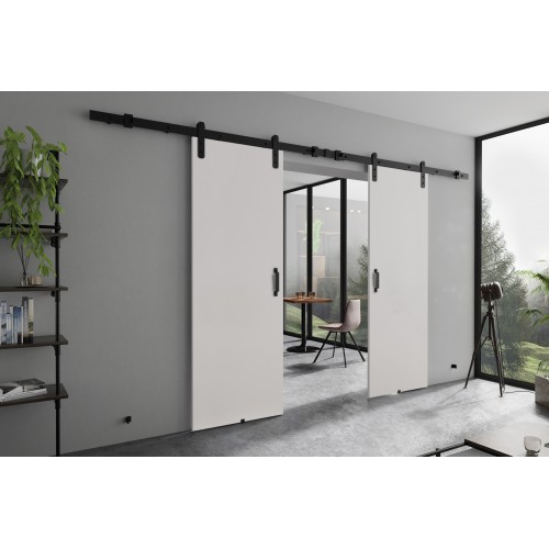 Dubultās bīdāmās durvis RETRO DUO Loft R, balts